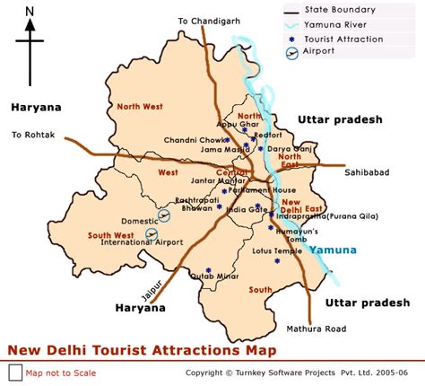 Delhi Map Tourist Attractions - ToursMaps.com