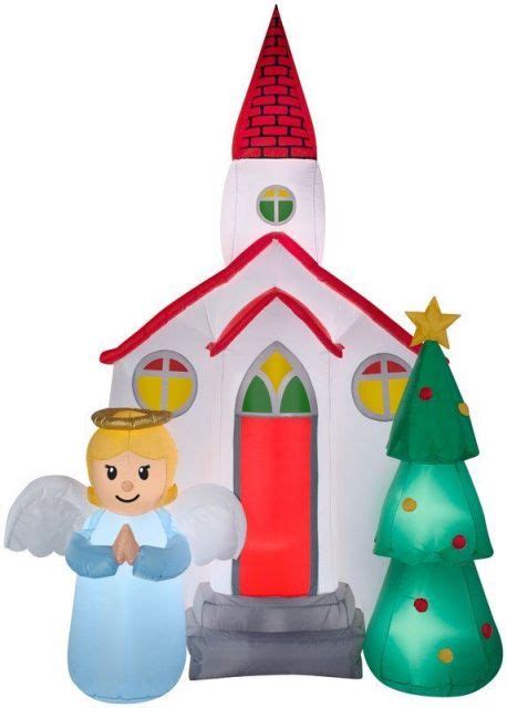 Church With Angel Christmas Inflatable | Christmas inflatables, Outdoor ...