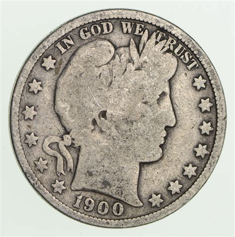 50c United States Coin - 1900 Liberty Barber 90% Silver US Half Dollar | Property Room