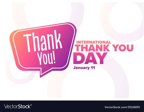 International thank you day january 11 holiday Vector Image