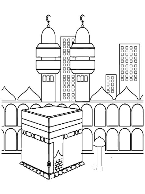 The Kaaba of Islam Coloring Page - Free Printable Coloring Pages for Kids