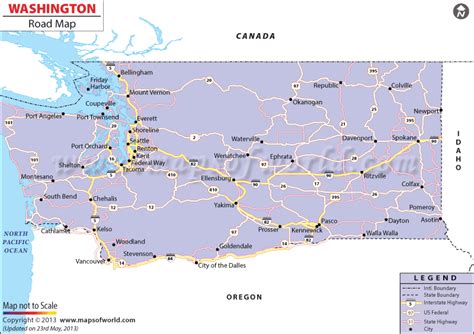 Washington Road Map, Washington State Highway Map | Road trip map, Map ...