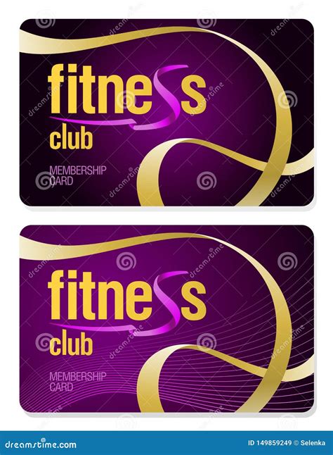 Fitness Club Membership Cards Stock Vector - Illustration of membership, exercise: 149859249