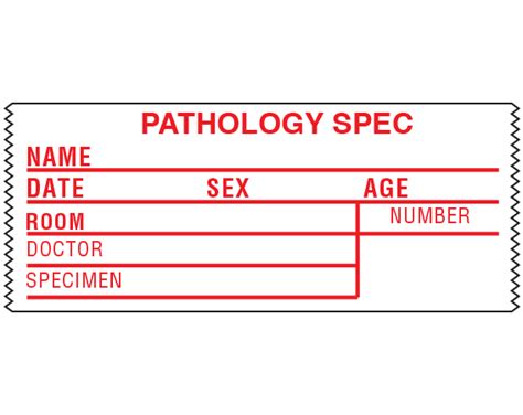 SL-4 Information Tape Labels for Pathology Specimen Collection