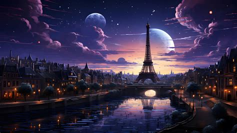 Paris City Night Scenery 4K #8501m Wallpaper PC Desktop