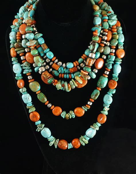 Turquoise and coral necklace (sold) contact us to make one