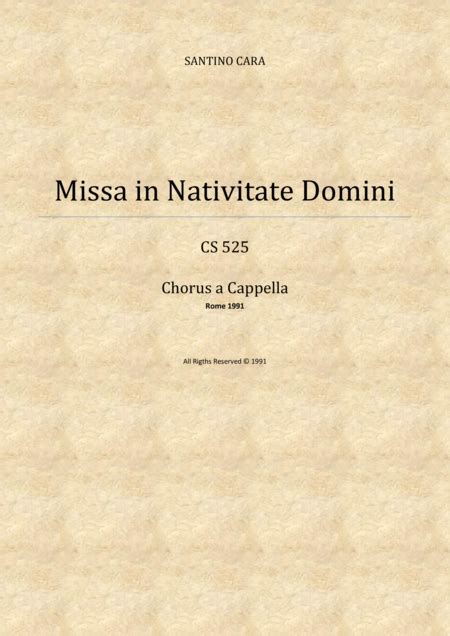 Credo in unum Deum - Missa in Nativitate Domini - Solo voices and SATB ...