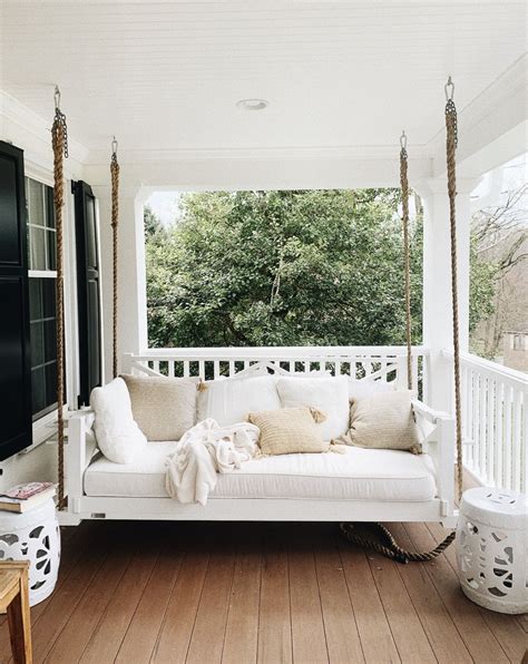 front porch swing | Front porch swing, House with porch, Porch swing bed