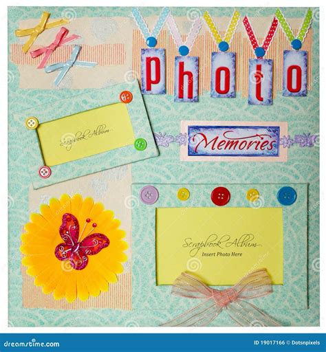 Scrapbook album design stock photo. Image of design, buttons - 19017166