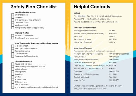 Printable Safety Plan Template For Students