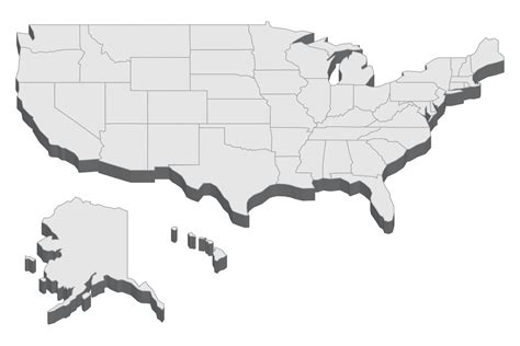 3D map illustration of United States 12037460 PNG