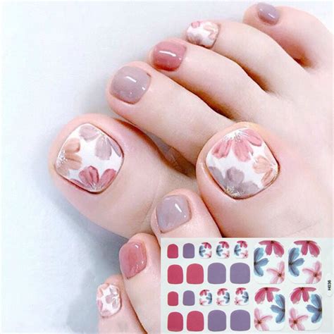 22tips Pre Designed Toenail Sticker Full Cover Waterproof Sticker Wraps ...