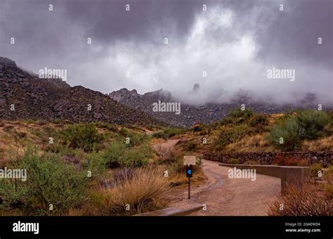 Landscape image of stormy monsoon weather at Toms Thumb trailhead in North Scottsdale, AZ Stock ...