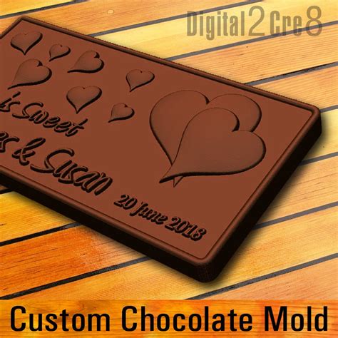 Custom chocolate mold - personalized custom logo silicone mold - valentine day gift, wedding ...