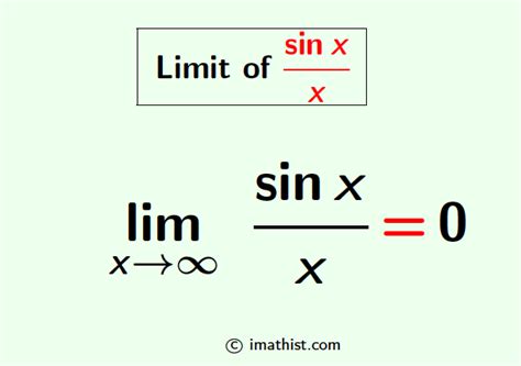 Limit of sinx/x as x approaches infinity, lim x→∞ sinx/x - iMath