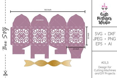 Wedding Favor Box SVG Cricut Template, Wedding (554983)