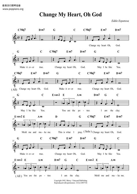 Spiritual-Change My Heart, Oh God Sheet Music pdf, - Free Score Download ★