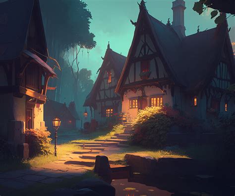 ArtStation - Twilight Serenity at the Forest Cottage 4 | Artworks