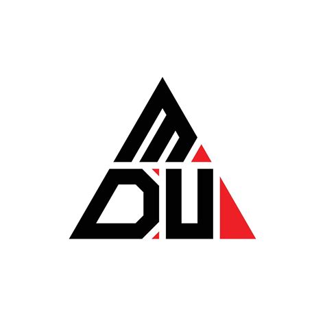 MDU triangle letter logo design with triangle shape. MDU triangle logo design monogram. MDU ...