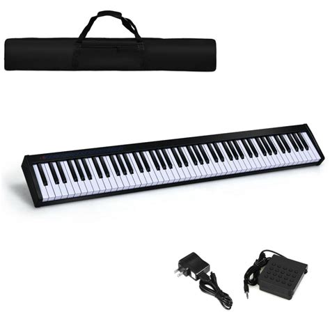 88 Key Digital Piano MIDI Keyboard with Pedal & Bag - Costway