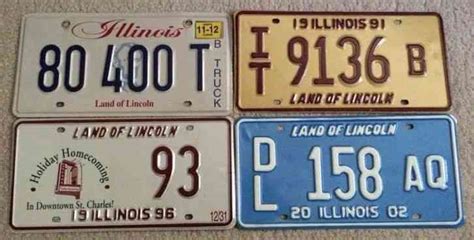 illinois license plates lot of 4 dealer, transport, and