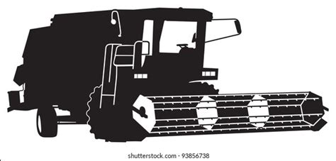 Combine Harvester Silhouette Stock Vector (Royalty Free) 93856738 ...