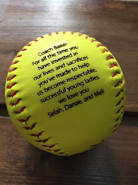 Engraved Softball, Custom Message Softball, Softball Coach Gift ...