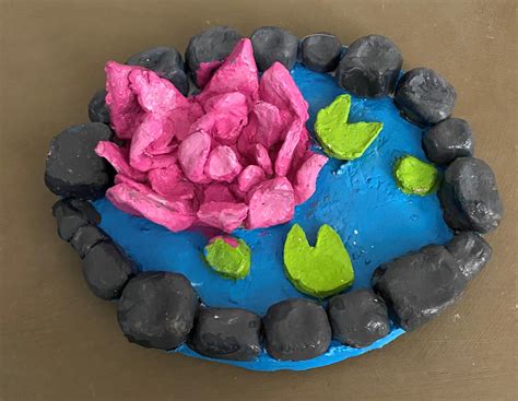 Decorative Clay Pond With Lotus - Etsy UK