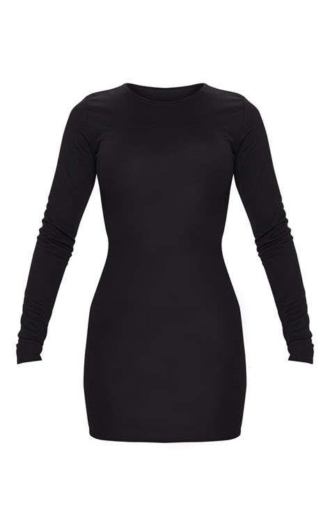 Plain black dress with sheer sleeves - Buy and Slay