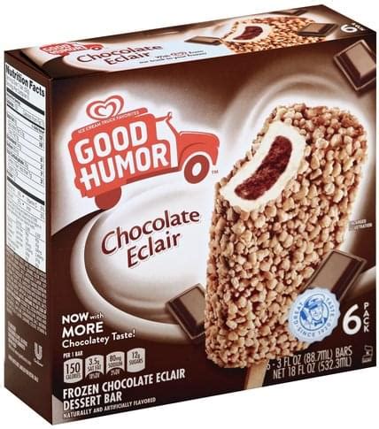 Good Humor Chocolate Eclair Dessert Bar - 6 ea, Nutrition Information ...