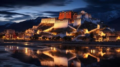 Premium AI Image | Night view of Potala Palace