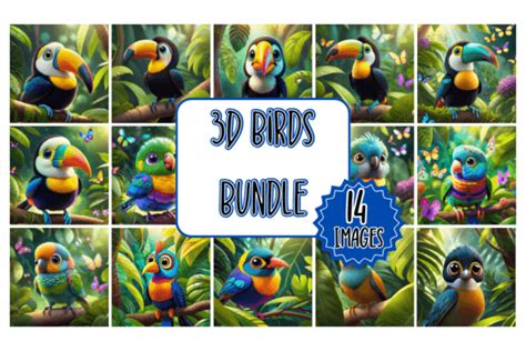 3D Birds Bundle Graphic by JayMajorDesigns · Creative Fabrica