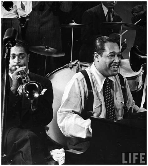 Composer pianist arranger Duke Ellington playing one of his compositions during an after hours ...