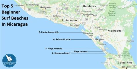 Map Of Nicaragua Beaches - Hiking In Map