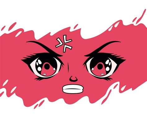 rage anime face 6618161 Vector Art at Vecteezy