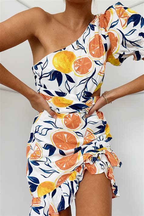 Emily mini citrus print dress – Love Storey Boutique