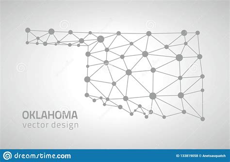 Oklahoma Grey Dot Outline Vector Triangle Map Stock Vector ...