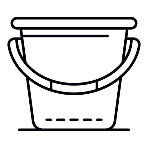 Garden bucket icon, outline style 15182975 Vector Art at Vecteezy