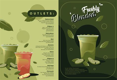 Fruit juice restaurant menu card on Behance