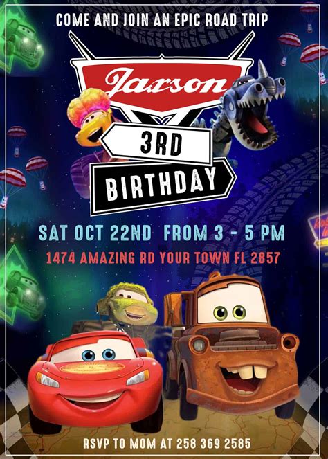 CARS ON THE ROAD Birthday Invitation | FREE Backside | 24H Ready