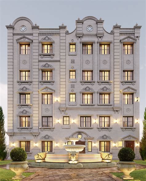 Classic residential building on Behance | Hotel exterior, Facade architecture design, Classic ...