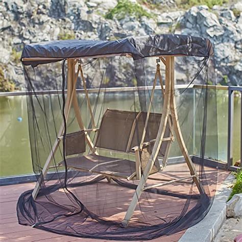 YURCI Patio Swing Mosquito Netting, Outdoor Swing Chair Mosquito Net ...