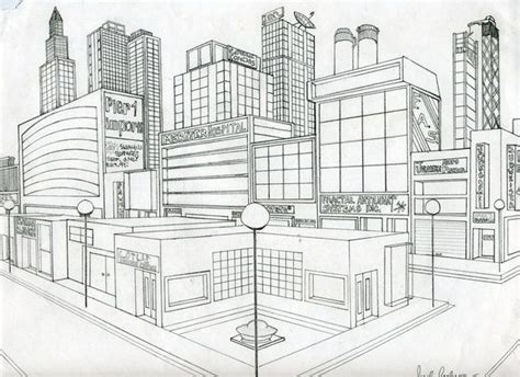 This looks like it was done for a city plan. | Perspective drawing ...