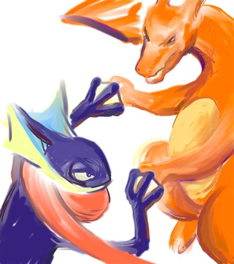 Greninja vs Charizard Sketch