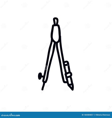 Divider Tool Doodle Icon, Vector Illustration Stock Illustration ...