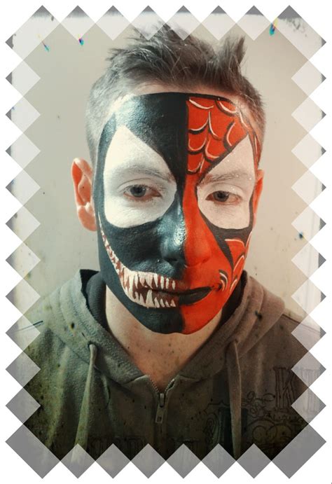 Half venom half Spider-Man- face painting | Spider man face paint ...