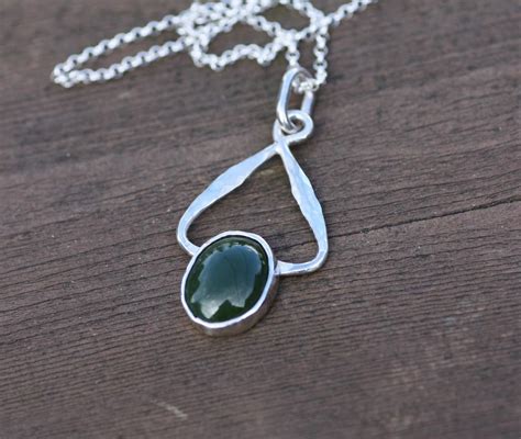 Natural British Columbia Jade Pendant in Solid Sterling Silver - Etsy Canada