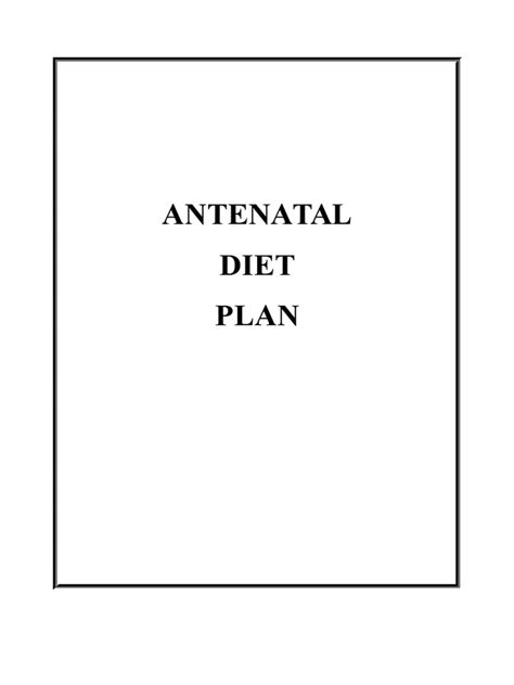 Antenatal Diet Plan | PDF | Prenatal Development | Pregnancy