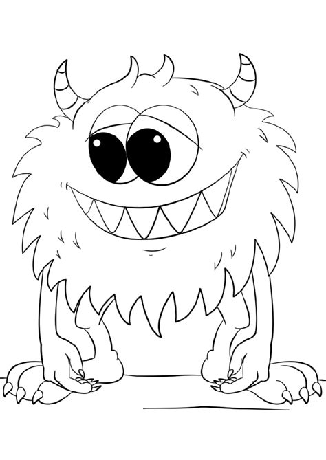 Monster Coloring Pages Free Download | Educative Printable