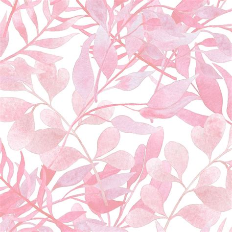 Soft Pink Wallpaper Watercolor Leaves. Peel and Stick - Etsy